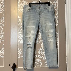 NWOT American Eagle Super Stretch X distressed jeans Sz 16 Short